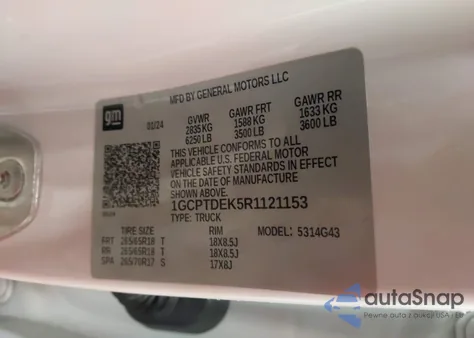 2024 Chevrolet Colorado 4Wd Z71 from USA, damaged, VIN 1GCPTDEK5R1121153